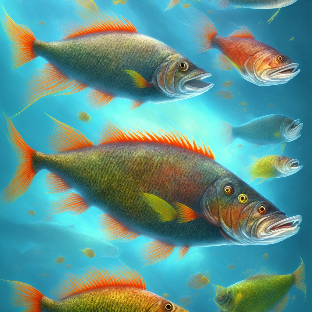 Ciguatera fish poisoning, accidental (unintentional) digital illustration