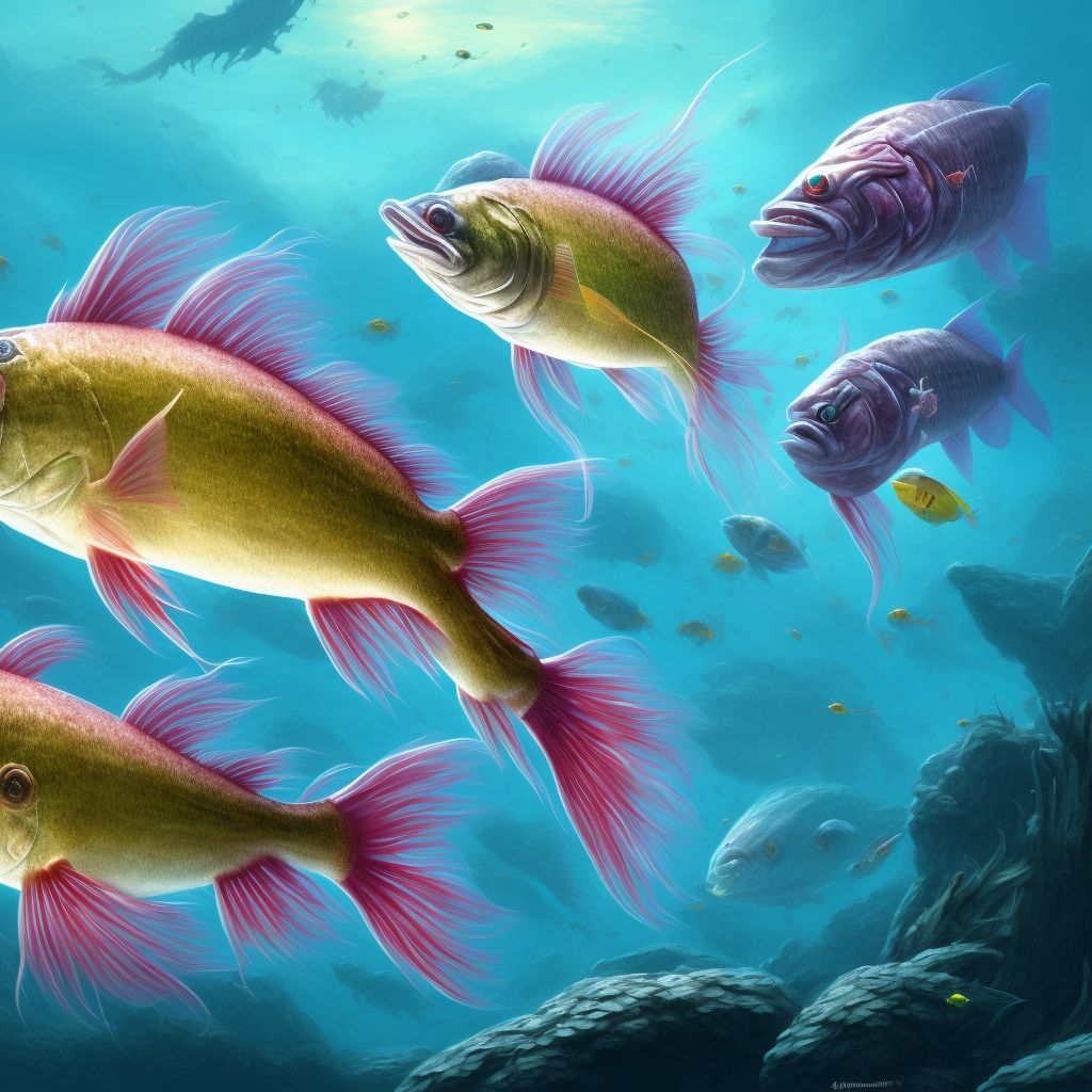 Ciguatera fish poisoning, assault digital illustration