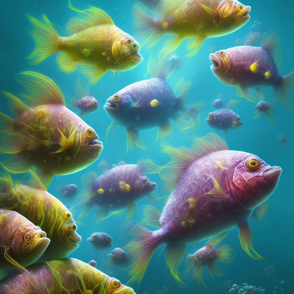 Scombroid fish poisoning digital illustration