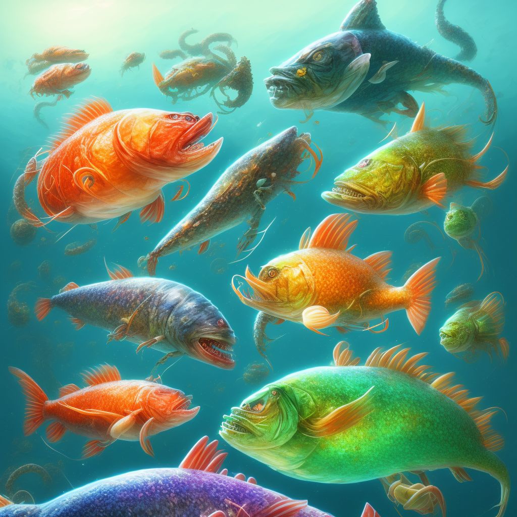 Toxic effect of other seafood digital illustration