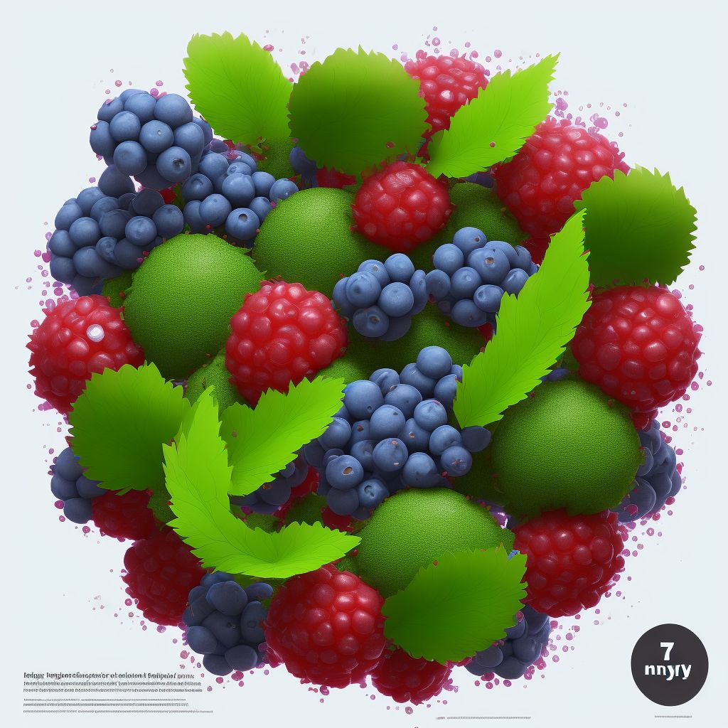 Toxic effect of ingested berries digital illustration