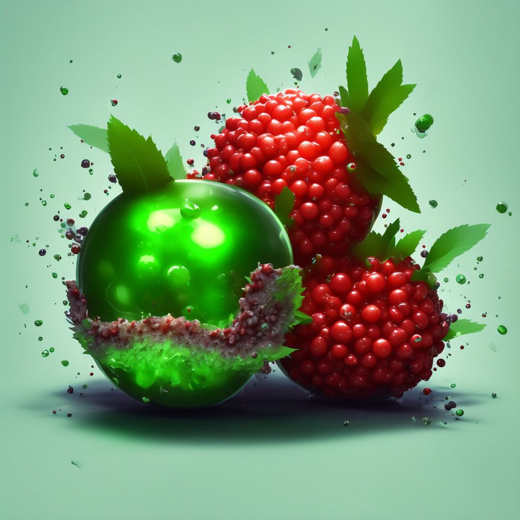 Toxic effect of ingested berries, intentional self-harm digital illustration