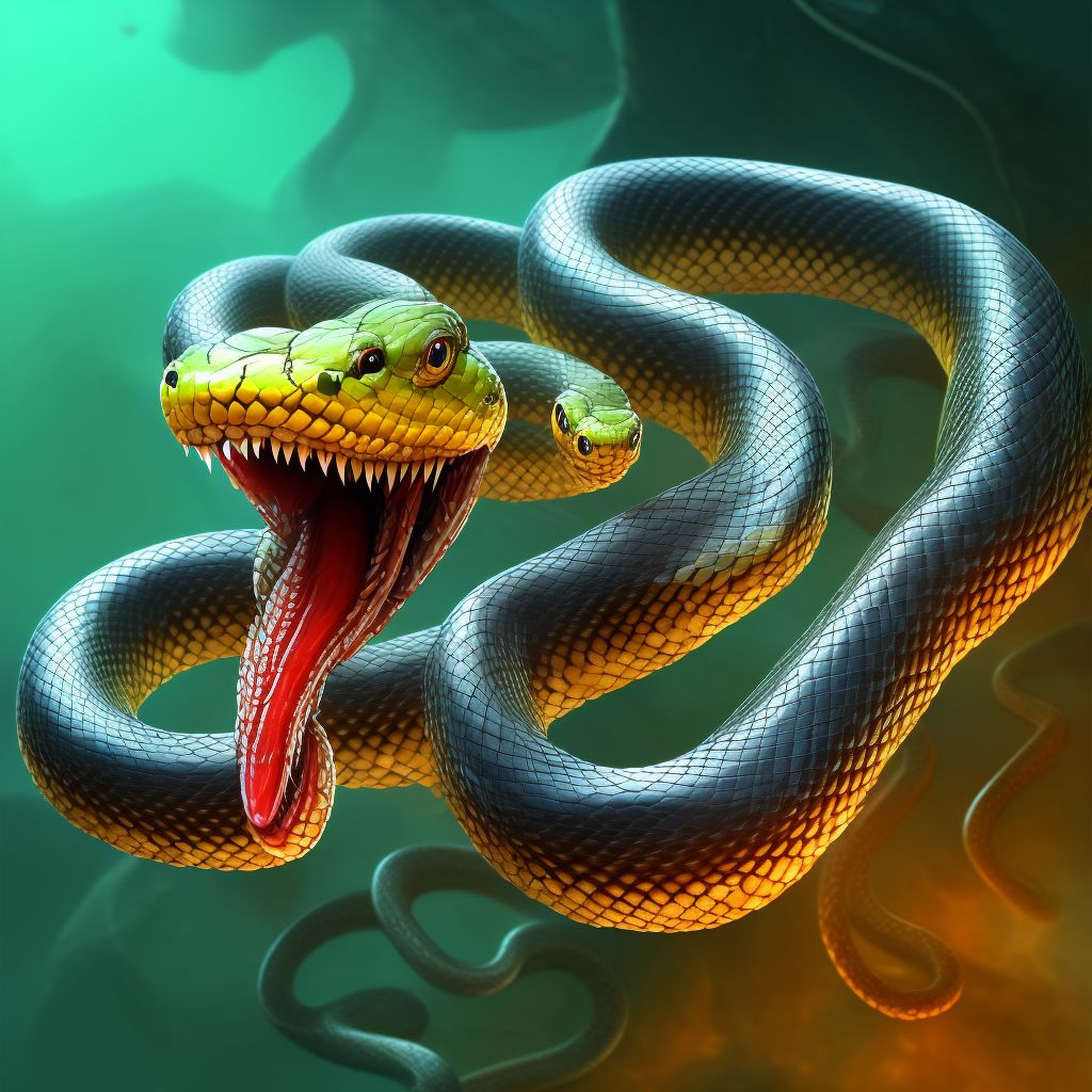 Toxic effect of snake venom digital illustration