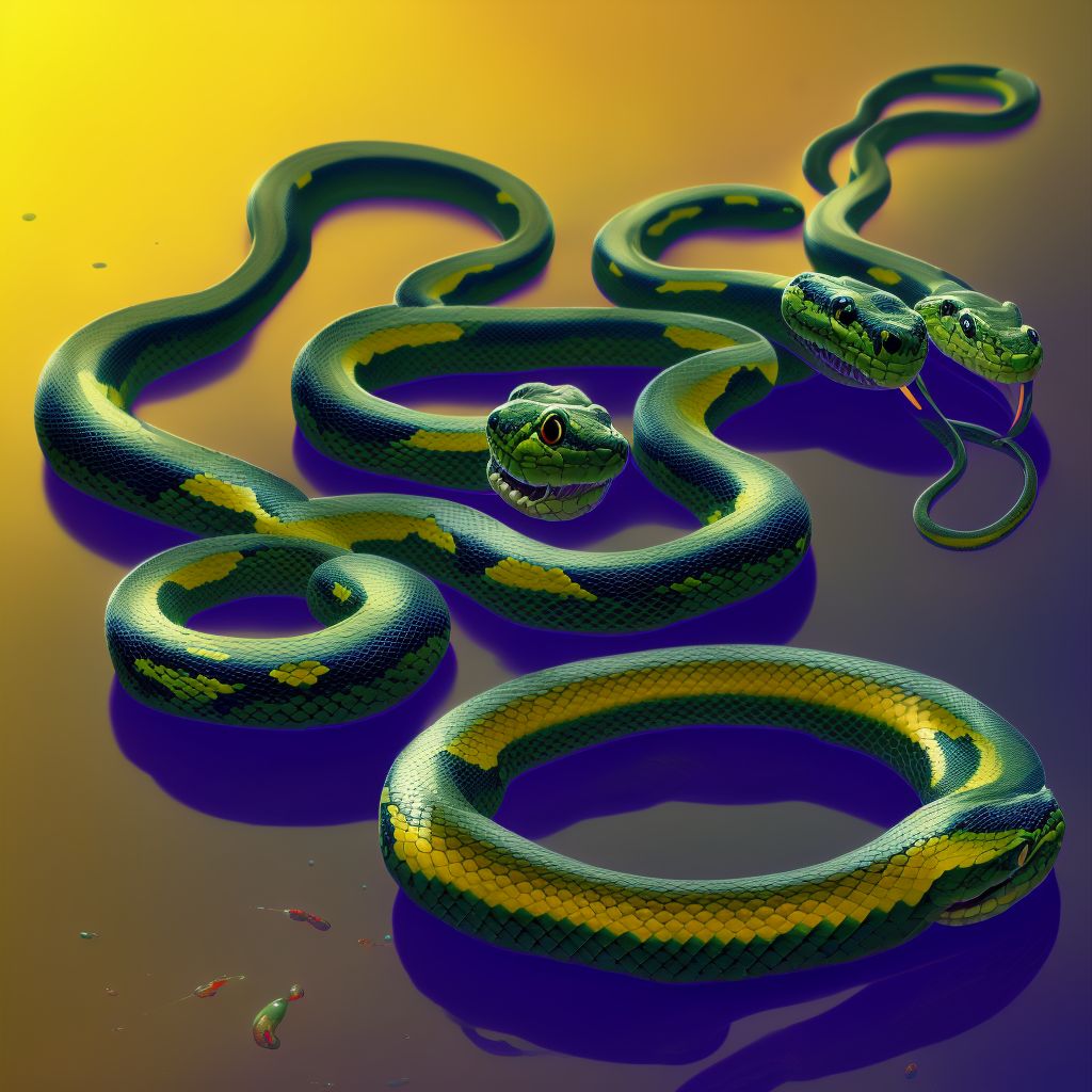 Toxic effect of unspecified snake venom digital illustration