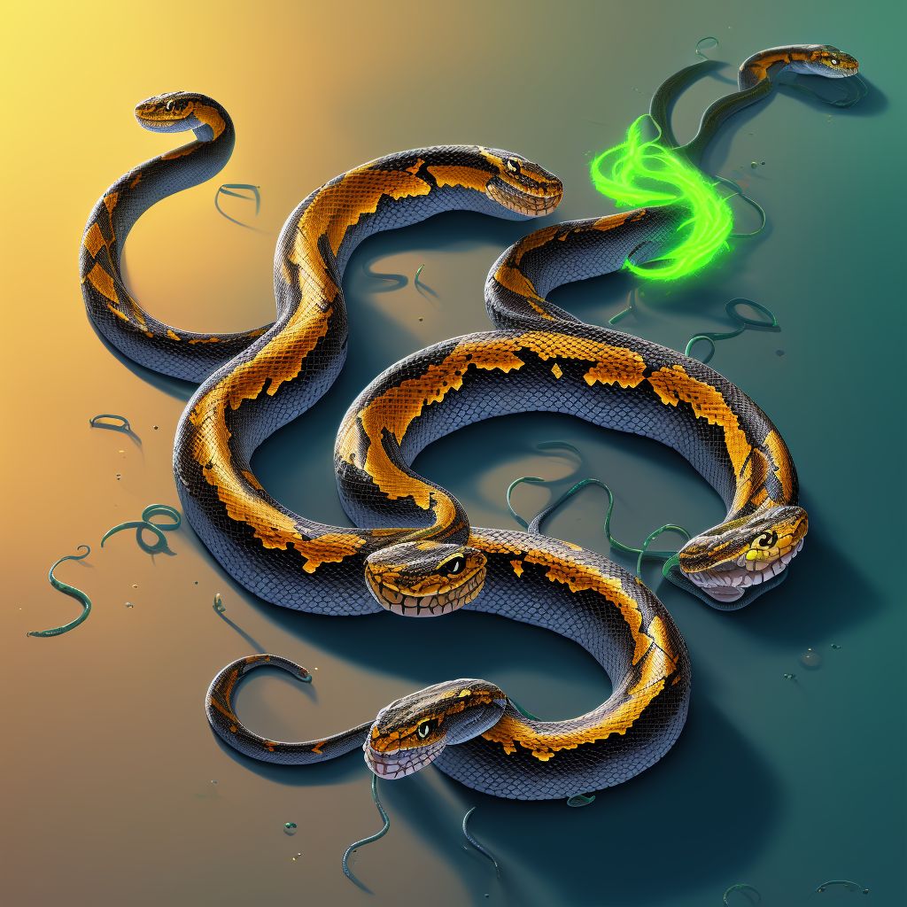 Toxic effect of unspecified snake venom, undetermined digital illustration