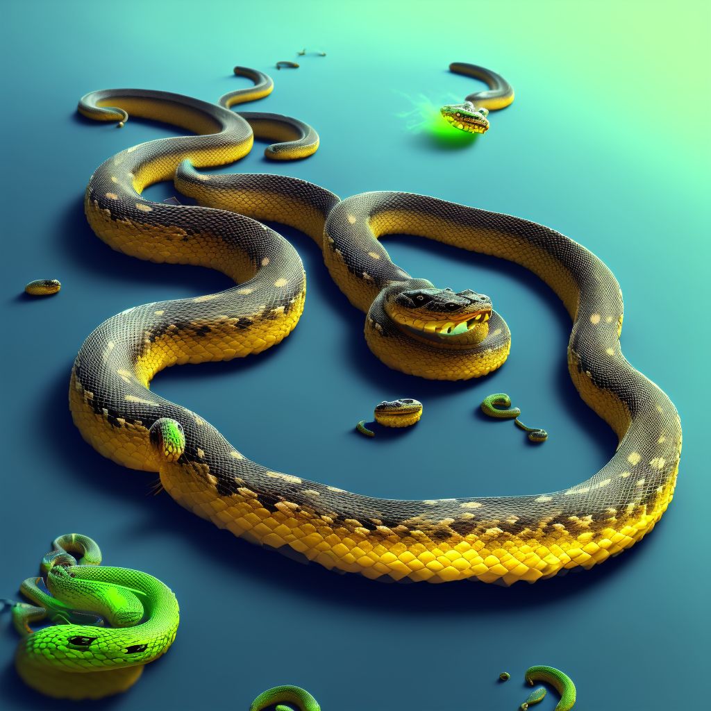 Toxic effect of rattlesnake venom, accidental (unintentional) digital illustration