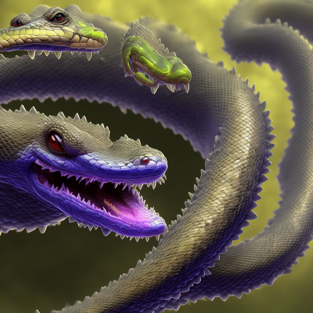 Toxic effect of rattlesnake venom, undetermined digital illustration