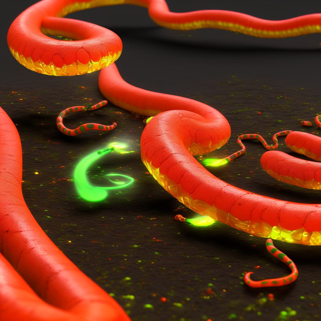 Toxic effect of coral snake venom, assault digital illustration