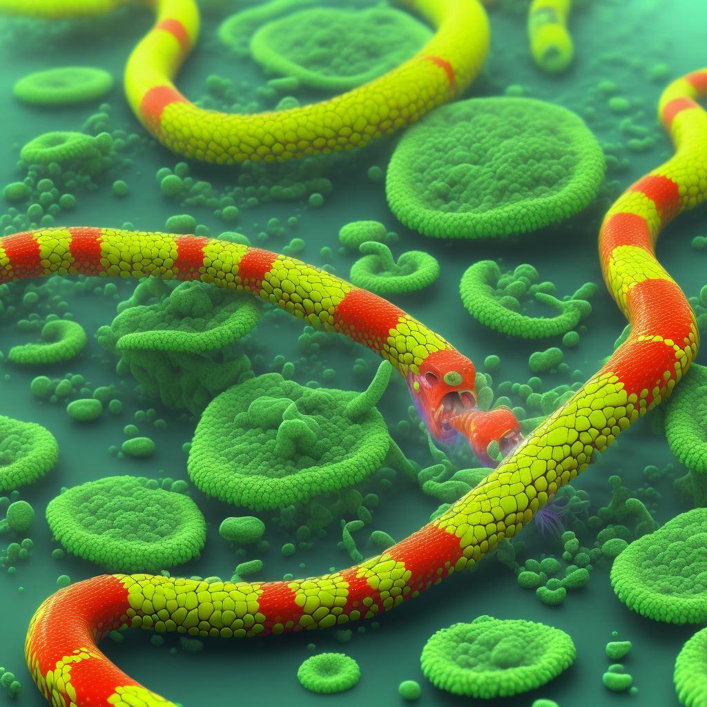 Toxic effect of coral snake venom, undetermined digital illustration