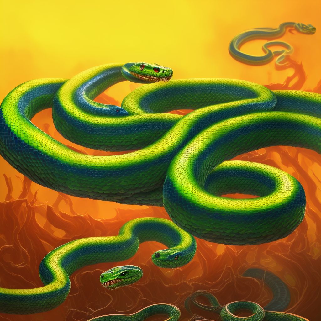 Toxic effect of venom of other North and South American snake, accidental (unintentional) digital illustration