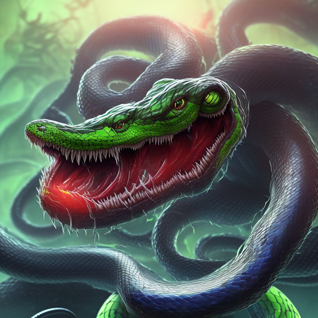 Toxic effect of venom of other North and South American snake, assault digital illustration