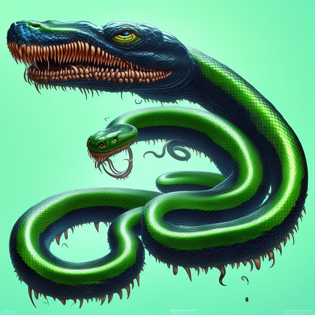 Toxic effect of venom of other North and South American snake, undetermined digital illustration