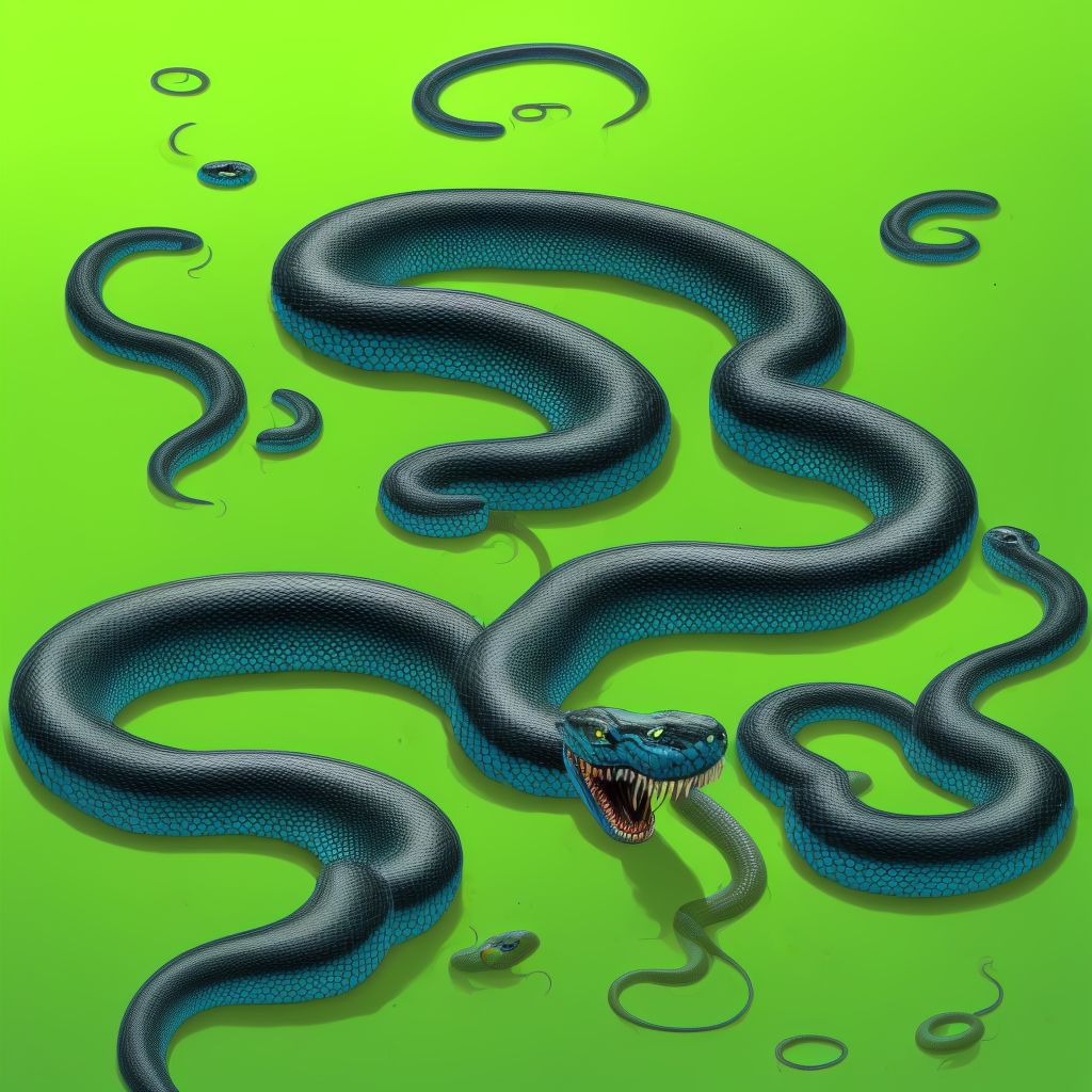 Toxic effect of venom of other Australian snake, intentional self-harm digital illustration