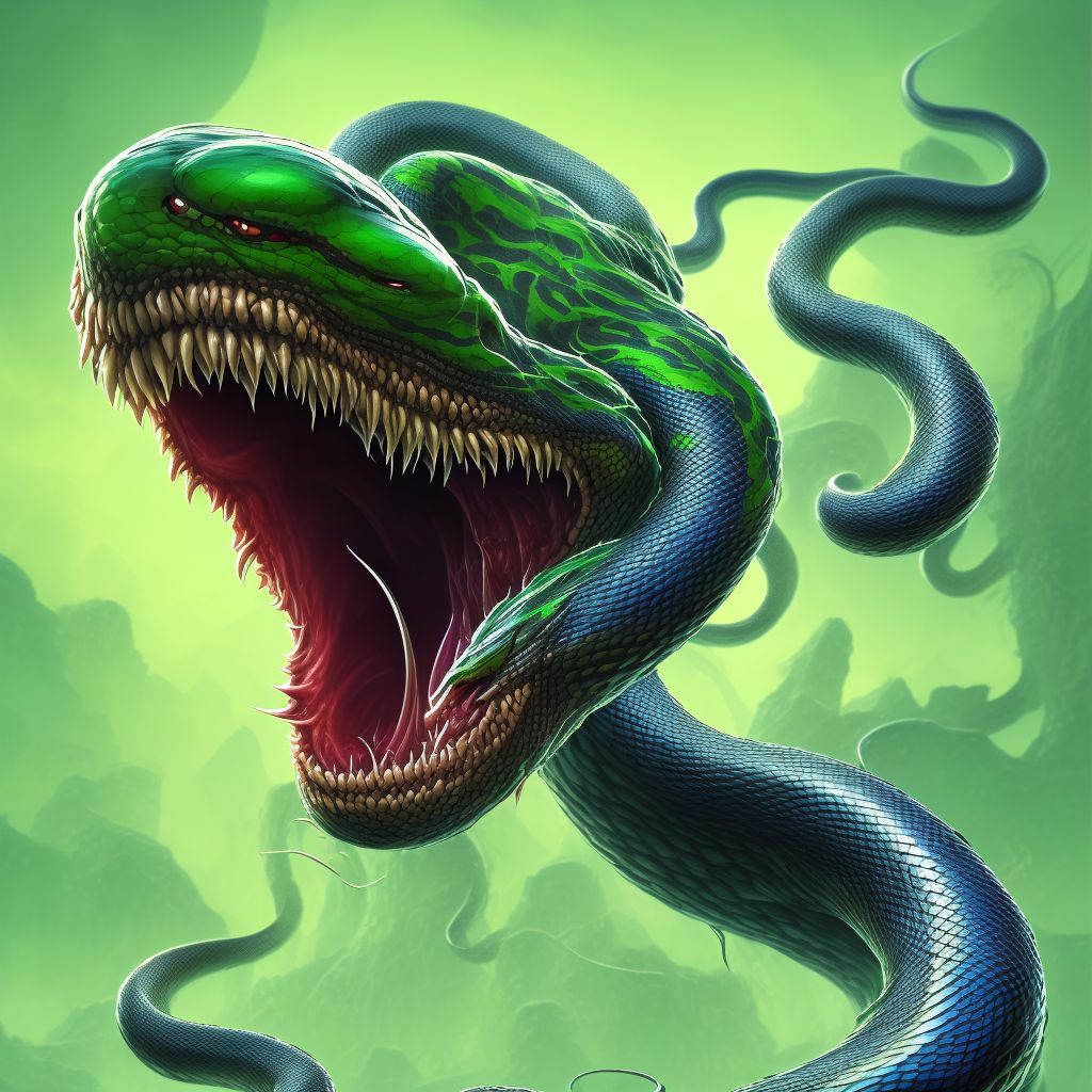 Toxic effect of venom of other African and Asian snake, accidental (unintentional) digital illustration