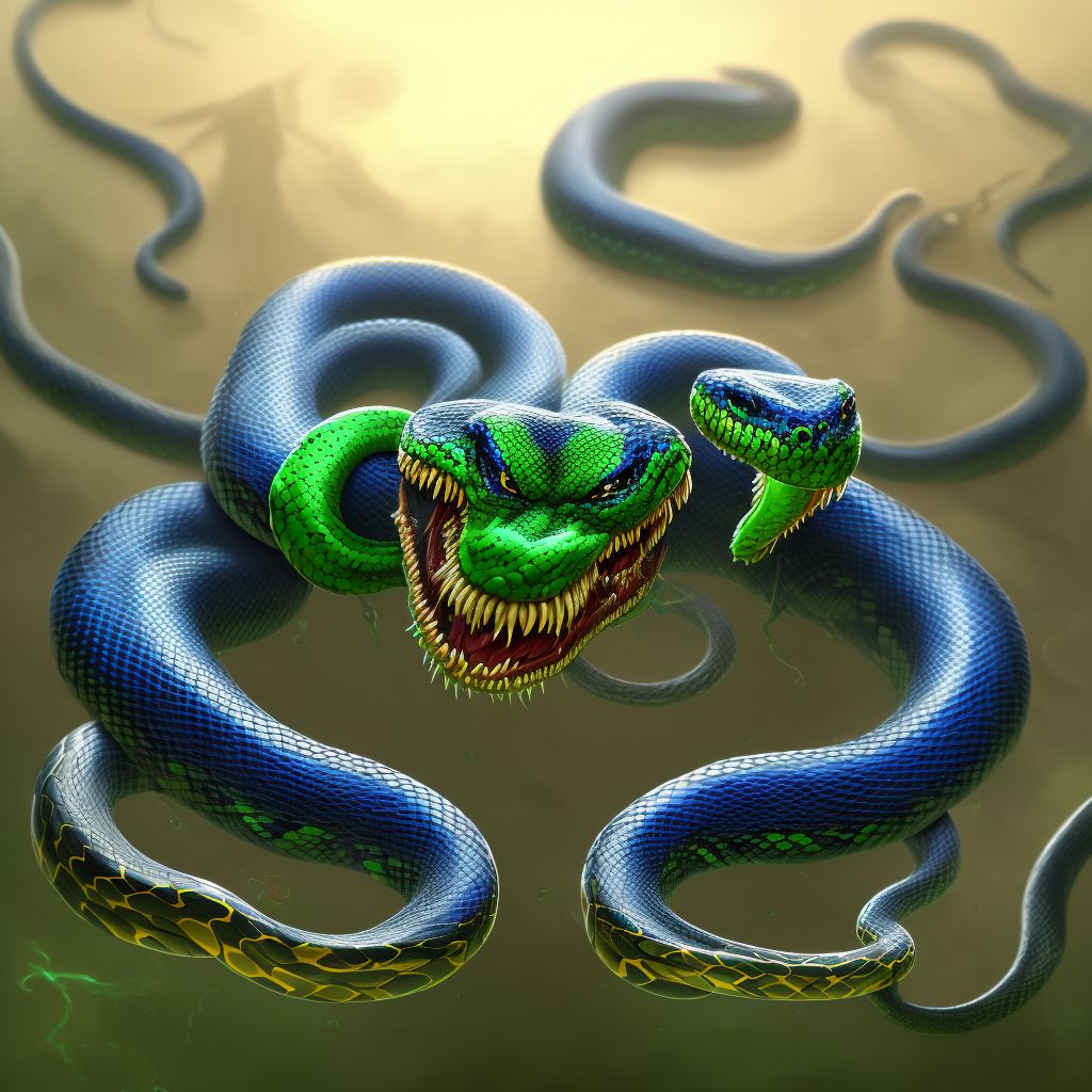 Toxic effect of venom of other African and Asian snake, undetermined digital illustration