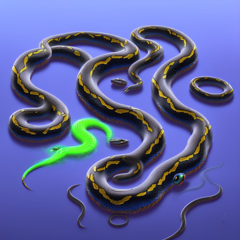 Toxic effect of venom of other snake, accidental (unintentional) digital illustration