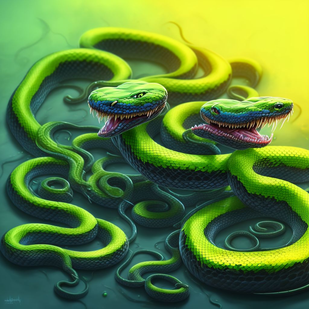 Toxic effect of venom of other snake, intentional self-harm digital illustration