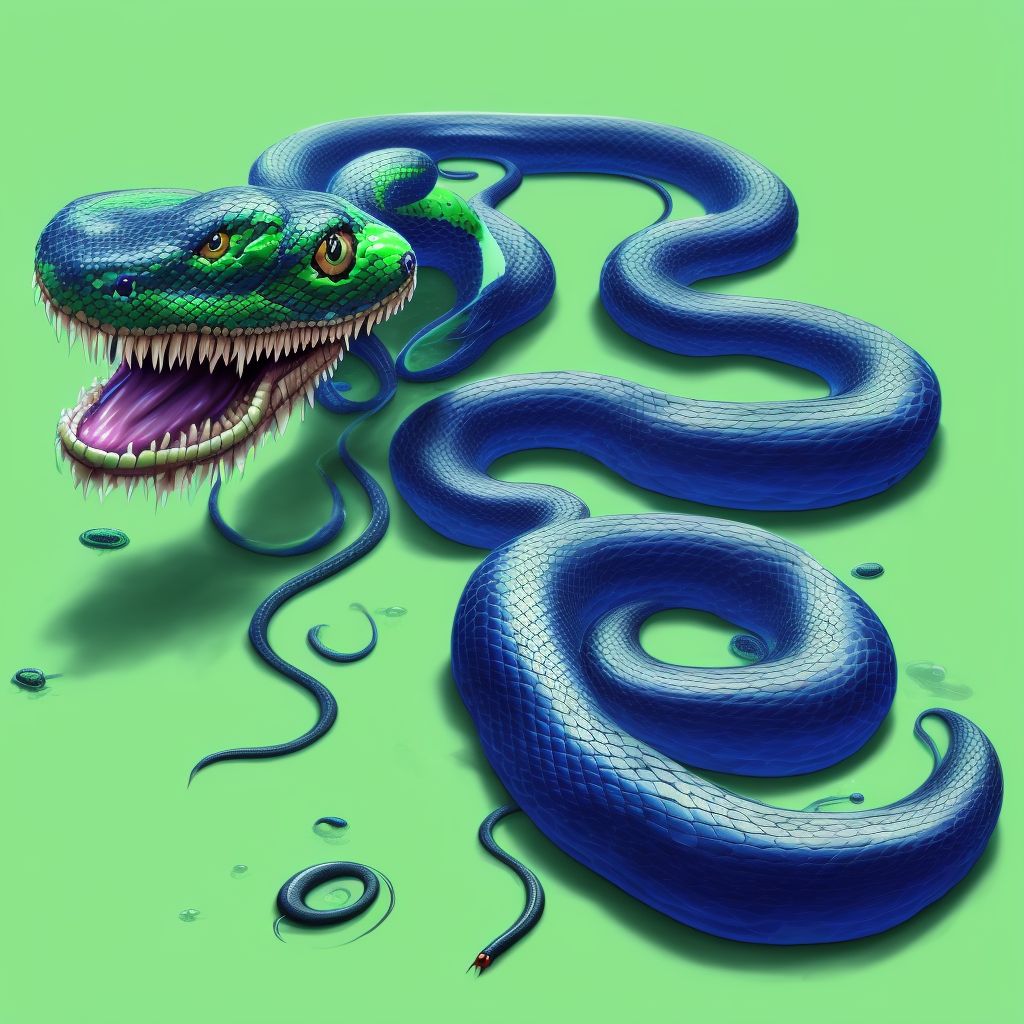 Toxic effect of venom of other snake, assault digital illustration