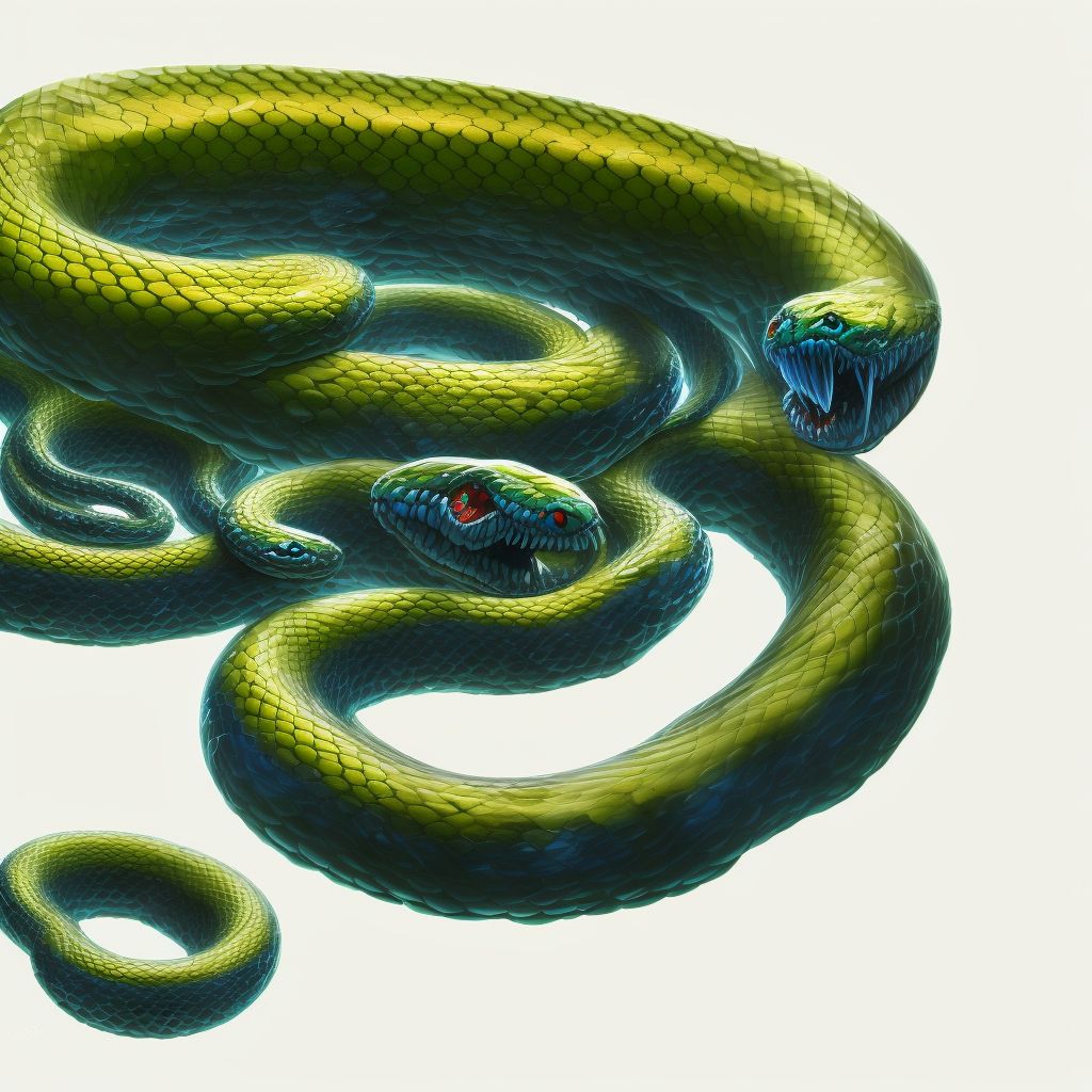 Toxic effect of venom of other snake, undetermined digital illustration