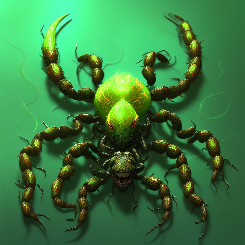 Toxic effect of venom of scorpion digital illustration