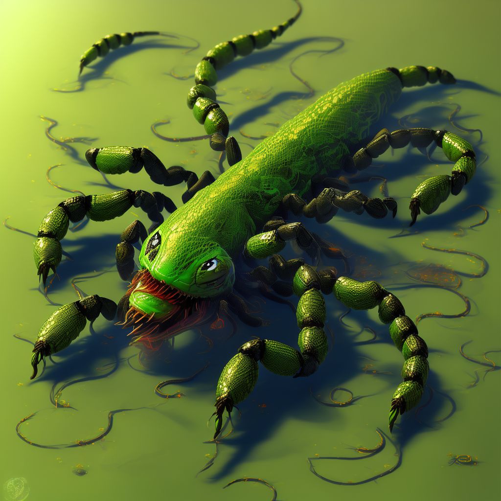 Toxic effect of venom of scorpion digital illustration