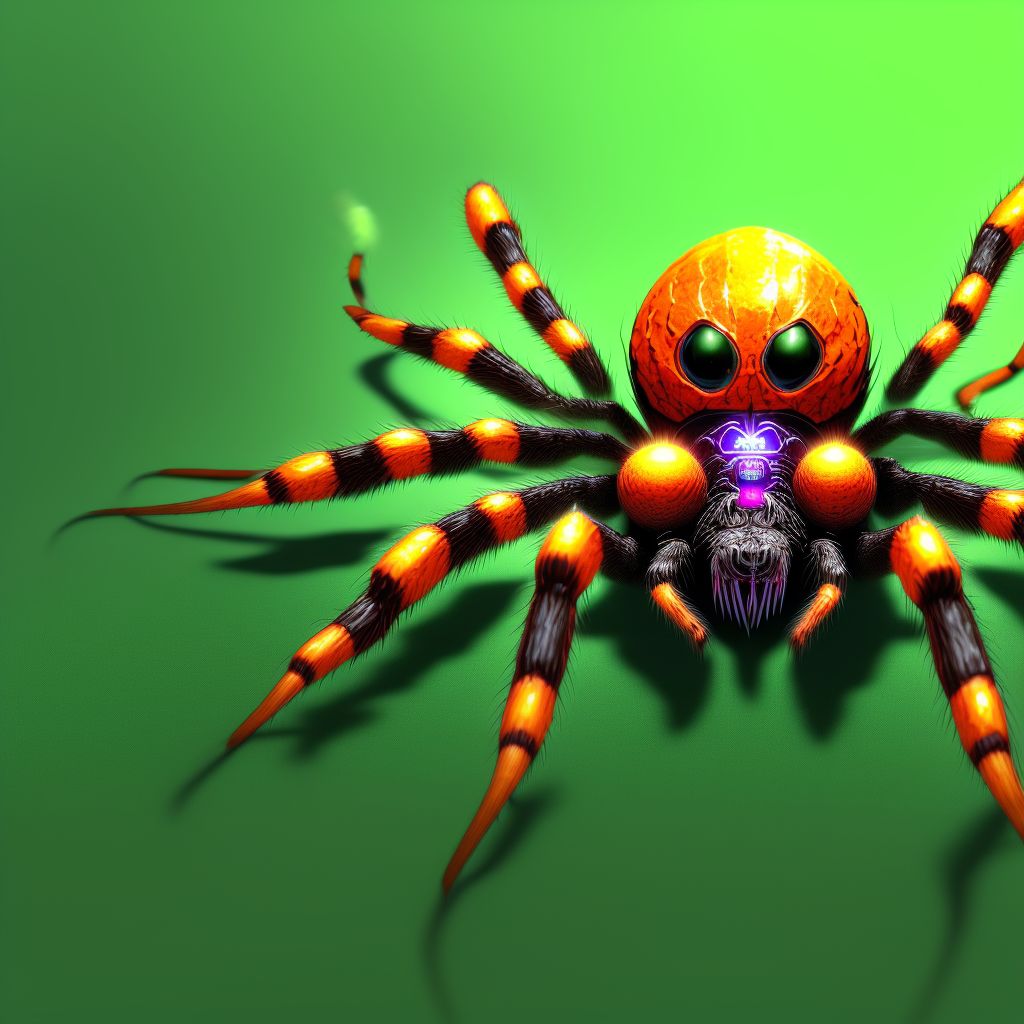 Toxic effect of unspecified spider venom digital illustration