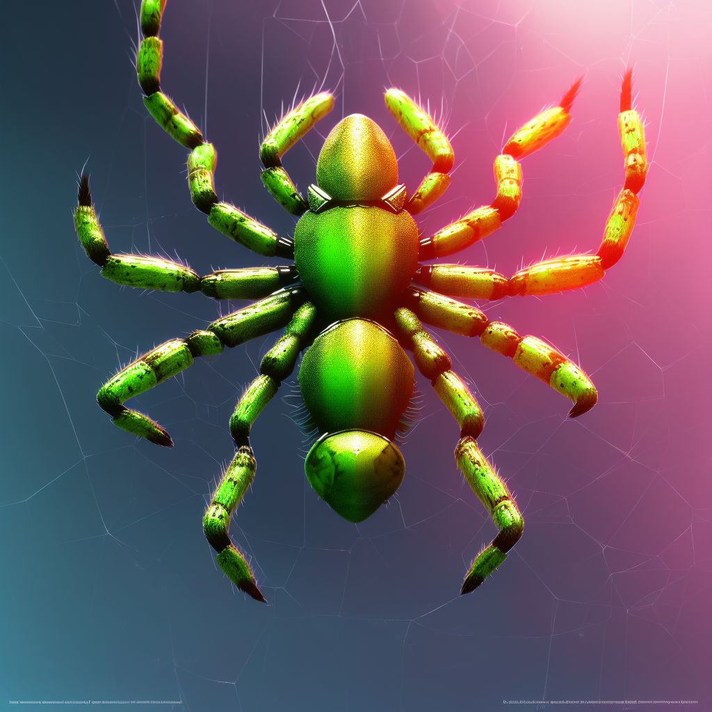 Toxic effect of unspecified spider venom, assault digital illustration