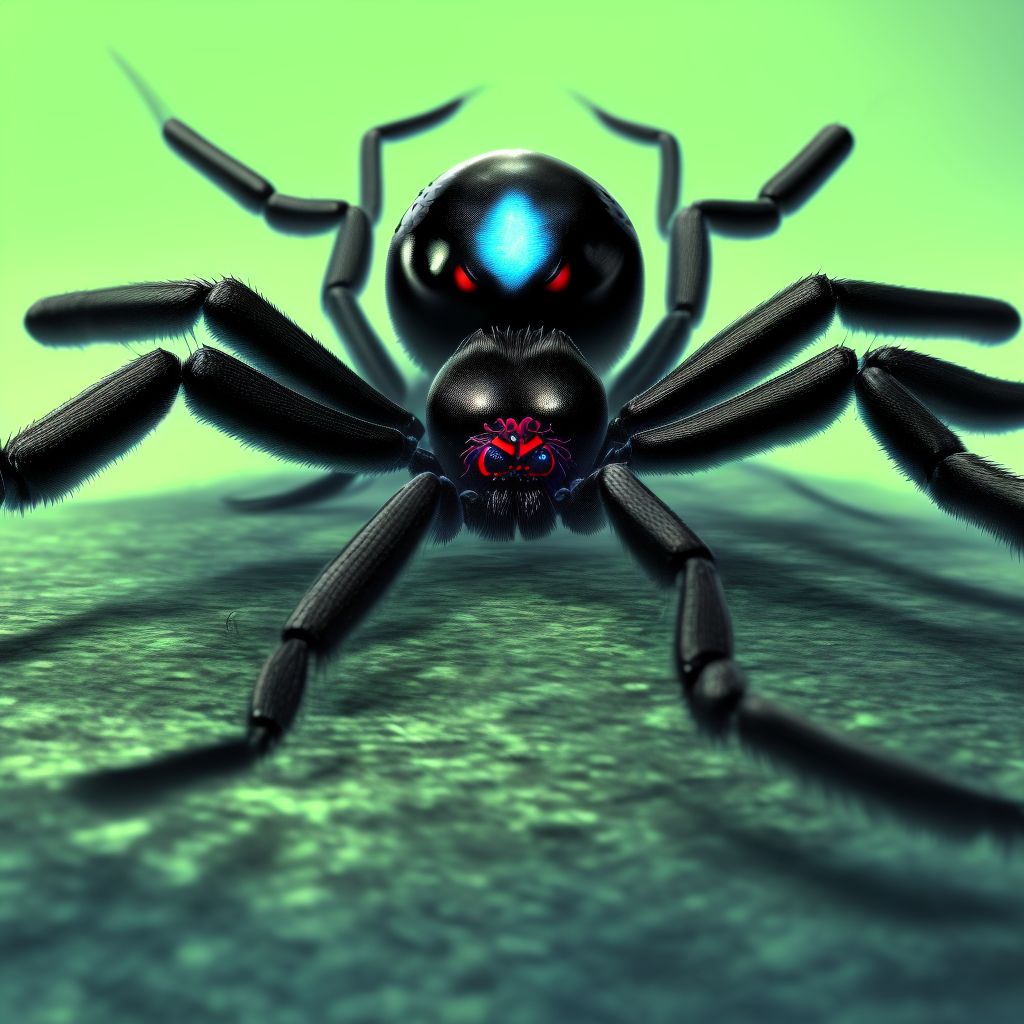 Toxic effect of venom of black widow spider, undetermined digital illustration