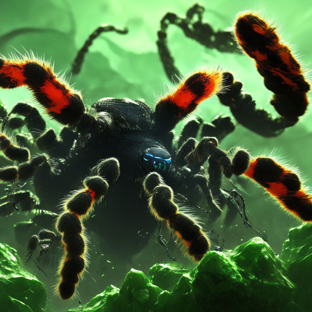 Toxic effect of venom of tarantula digital illustration