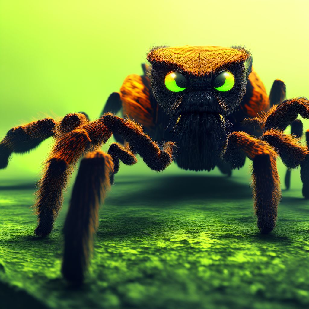 Toxic effect of venom of tarantula, assault digital illustration