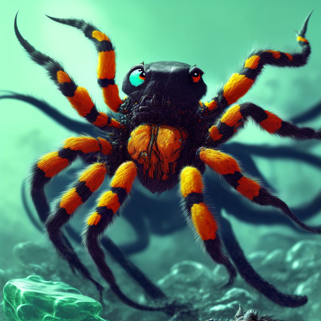 Toxic effect of venom of tarantula, undetermined digital illustration