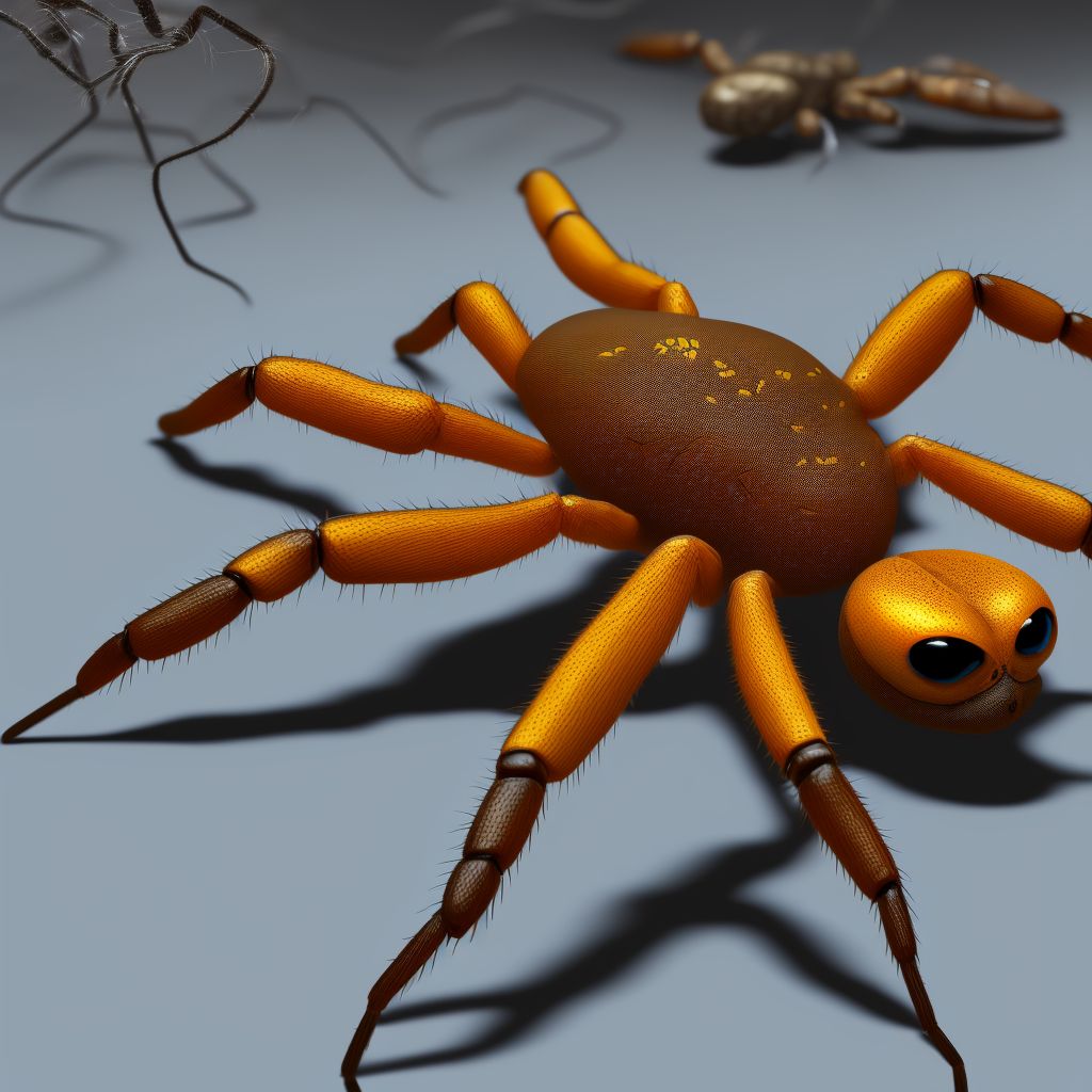 Toxic effect of venom of brown recluse spider digital illustration