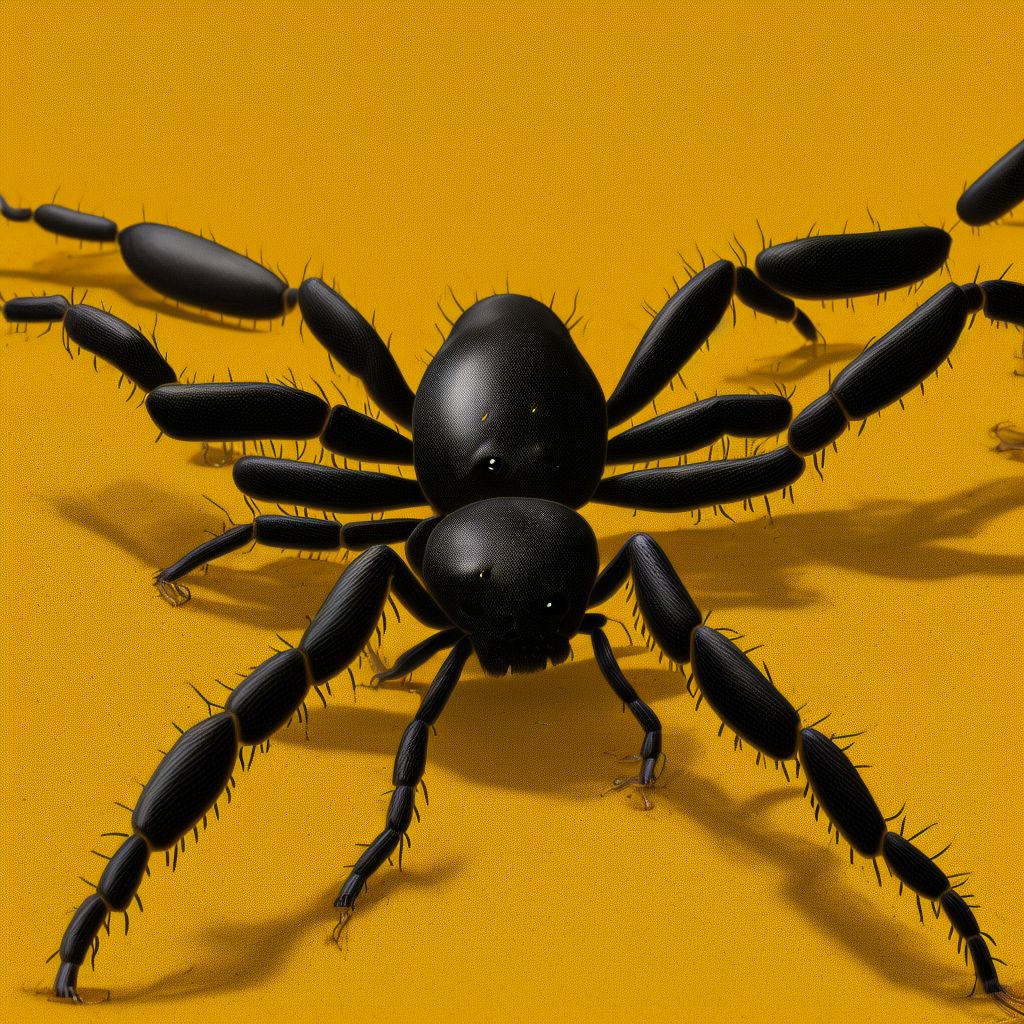 Toxic effect of venom of brown recluse spider, undetermined digital illustration