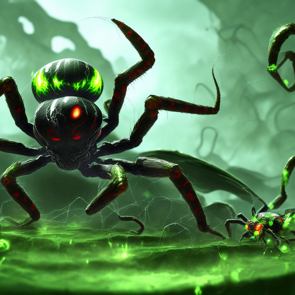 Toxic effect of venom of other spider, assault digital illustration