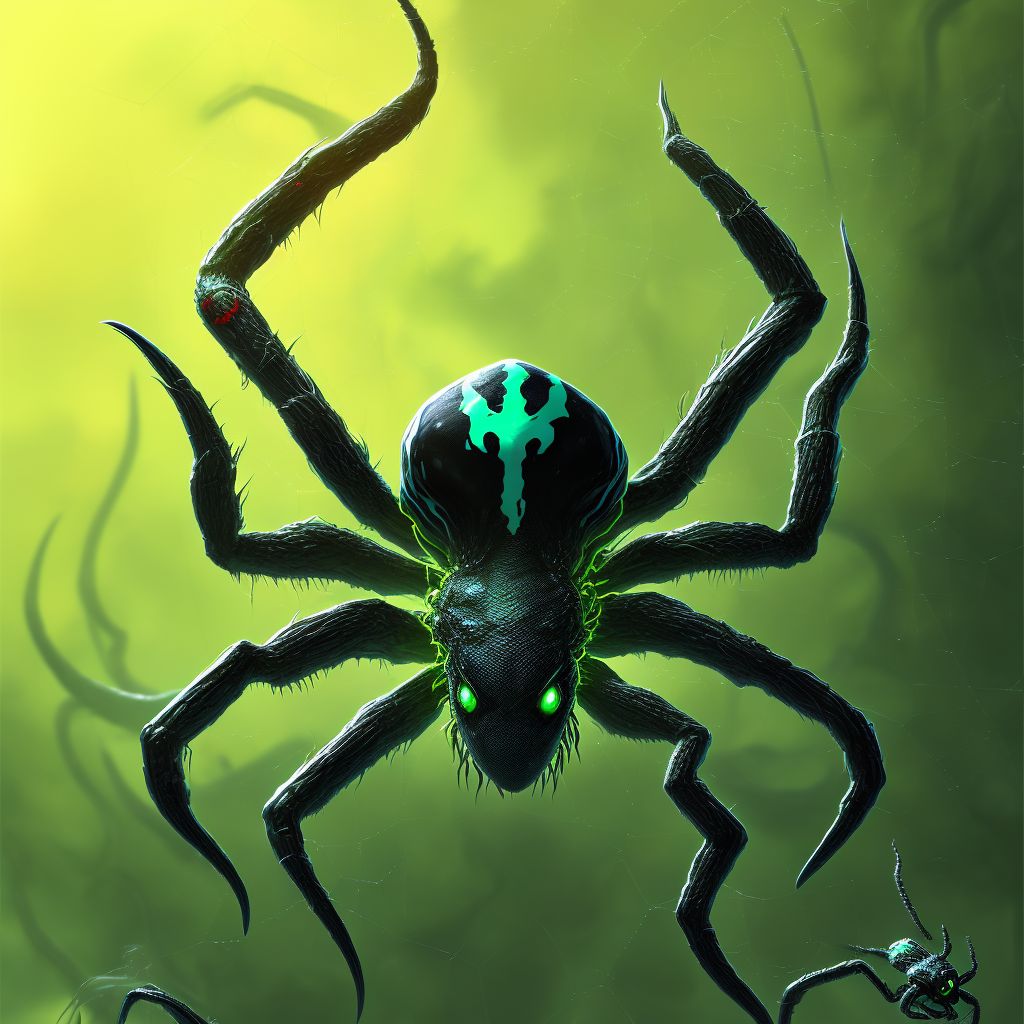 Toxic effect of venom of other spider, undetermined digital illustration