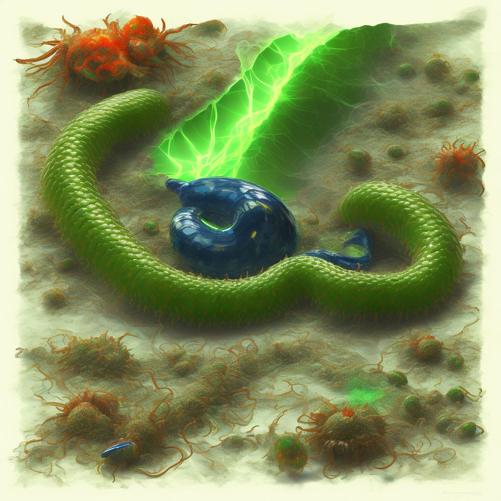 Toxic effect of venom of centipedes and venomous millipedes, undetermined digital illustration