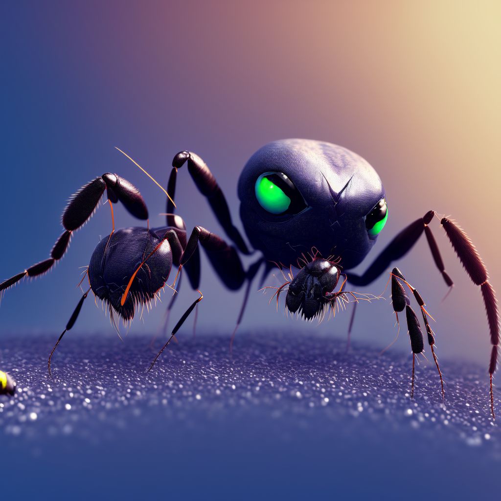 Toxic effect of venom of ants digital illustration