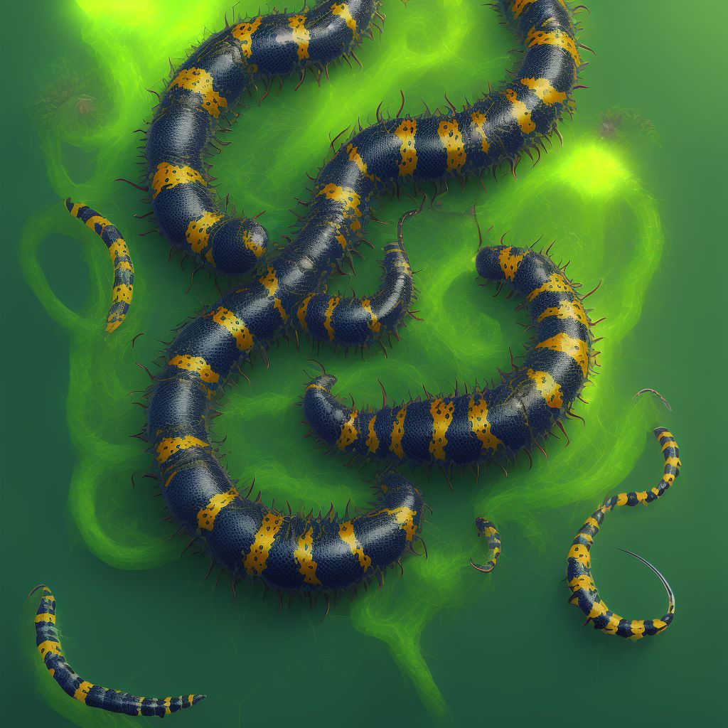 Toxic effect of venom of caterpillars, undetermined digital illustration