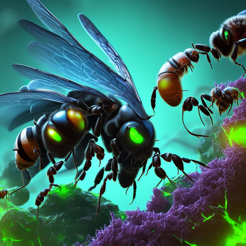 Toxic effect of venom of bees digital illustration