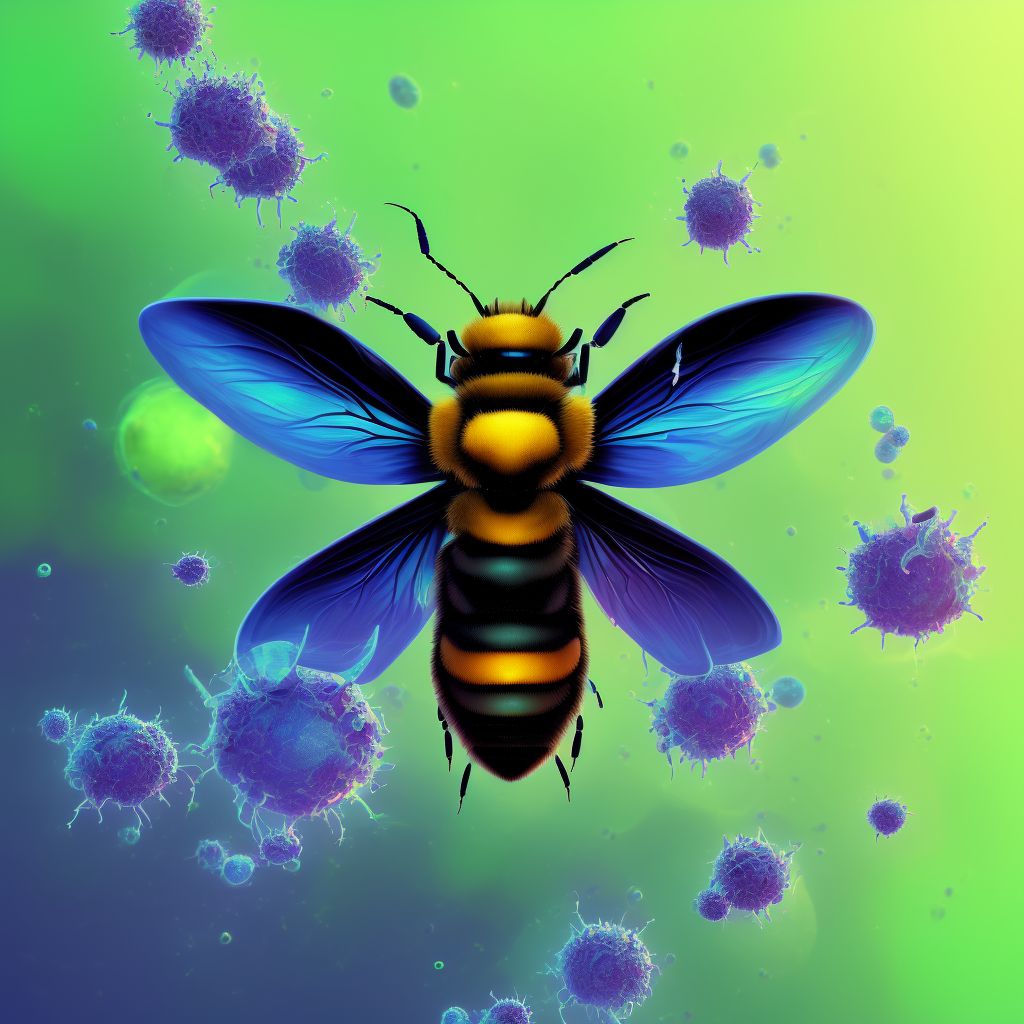 Toxic effect of venom of bees, accidental (unintentional) digital illustration