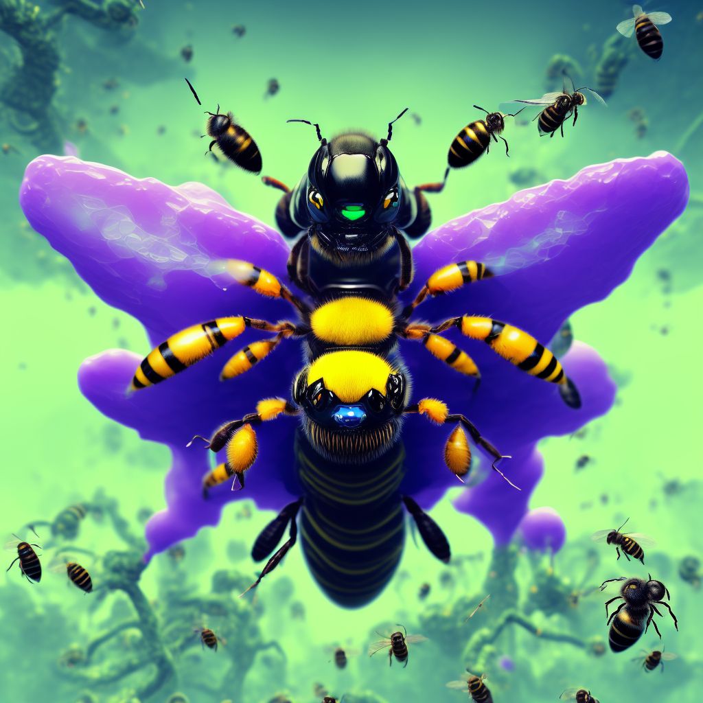 Toxic effect of venom of bees, undetermined digital illustration