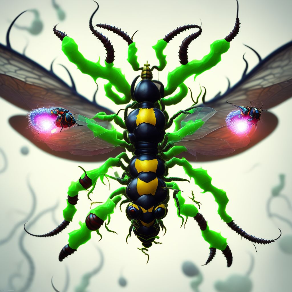 Toxic effect of venom of wasps, undetermined digital illustration