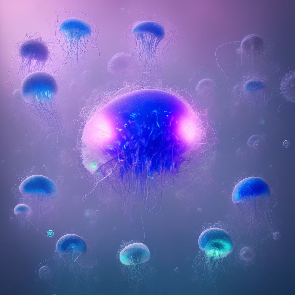 Toxic effect of contact with other jellyfish, intentional self-harm digital illustration