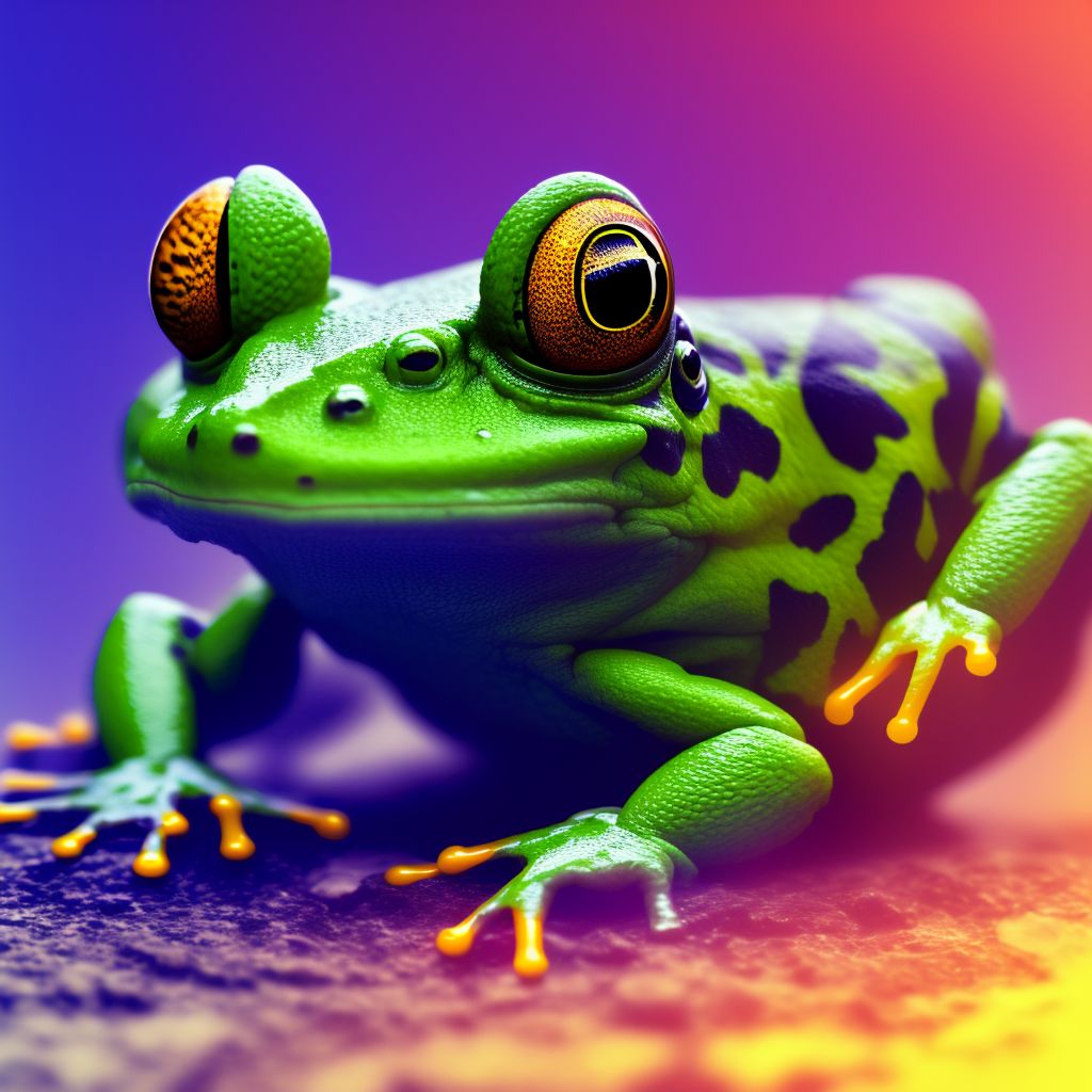 Toxic effect of contact with venomous frog digital illustration