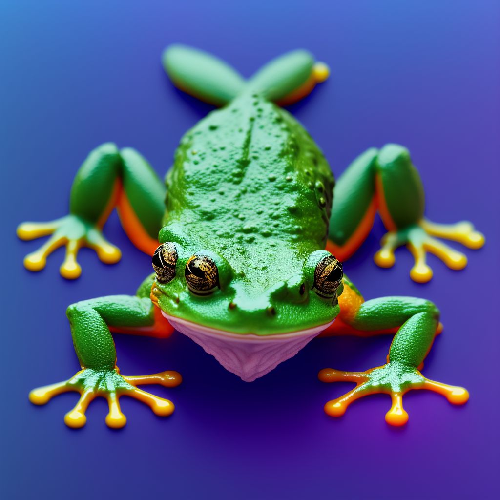 Toxic effect of contact with venomous frog, accidental (unintentional) digital illustration