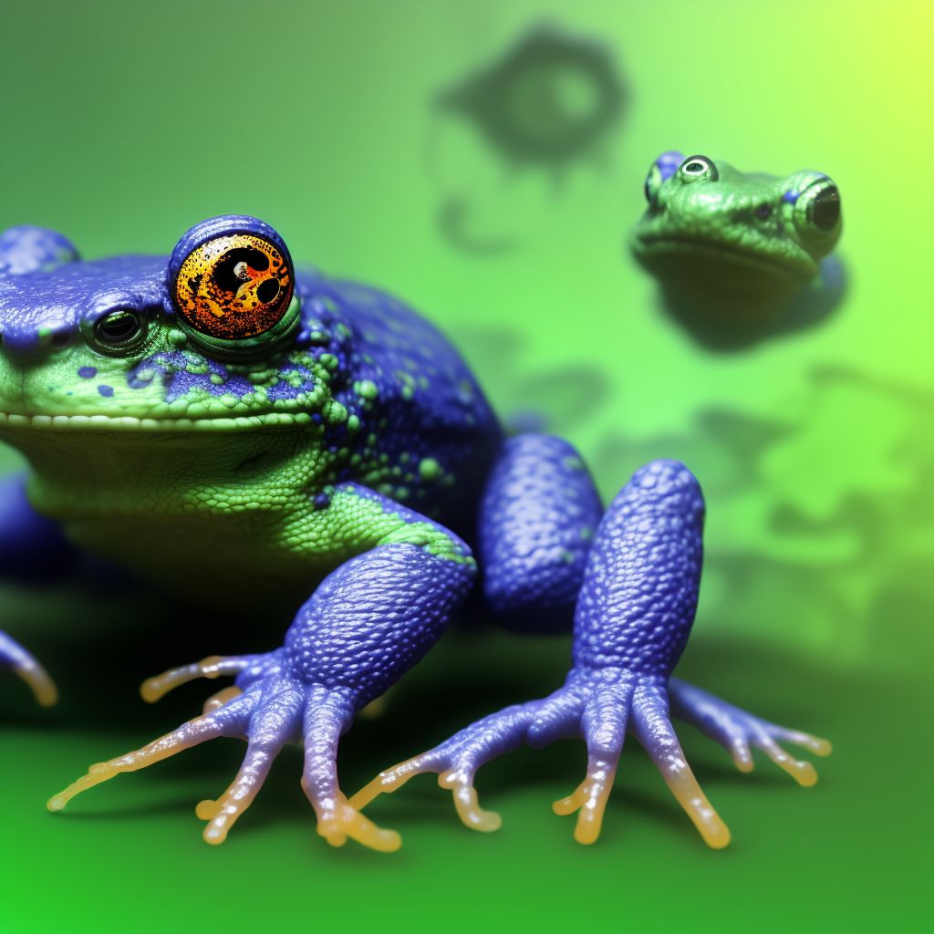 Toxic effect of contact with venomous toad digital illustration