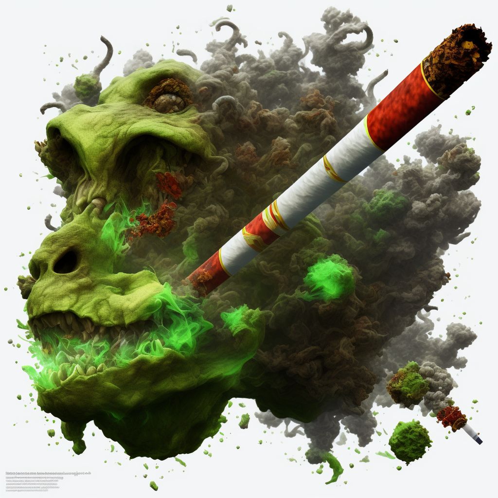 Toxic effect of tobacco and nicotine digital illustration