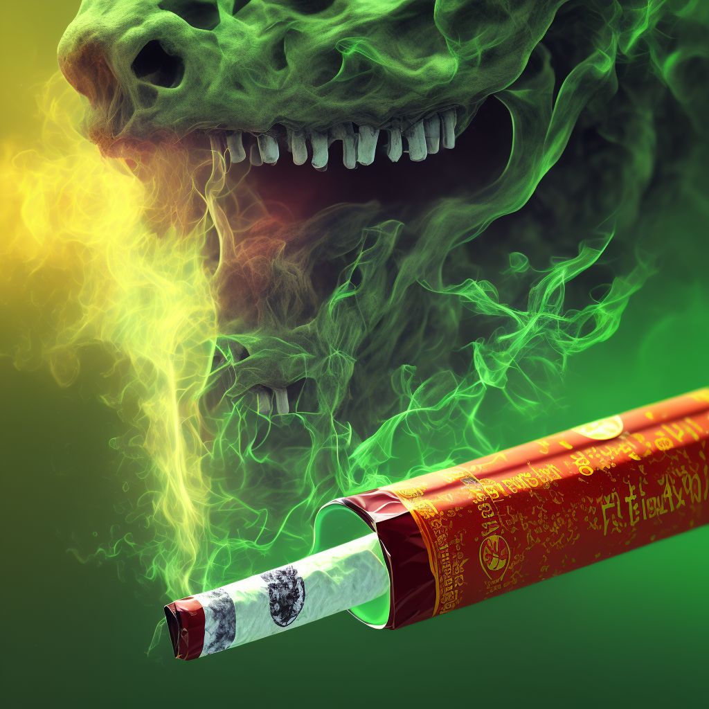 Toxic effect of tobacco cigarettes, accidental (unintentional) digital illustration