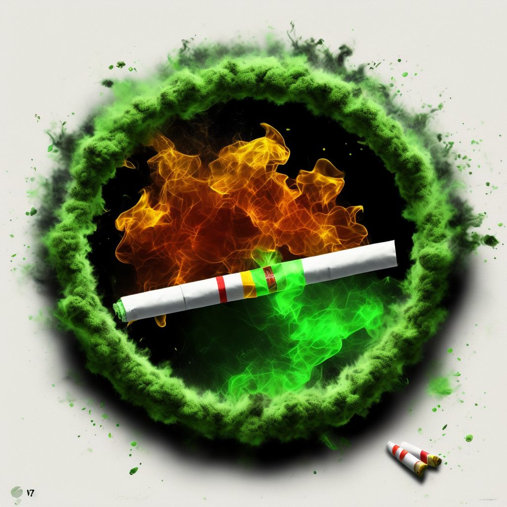 Toxic effect of tobacco cigarettes, assault digital illustration