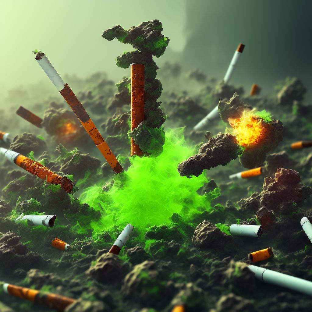 Toxic effect of other tobacco and nicotine, undetermined digital illustration